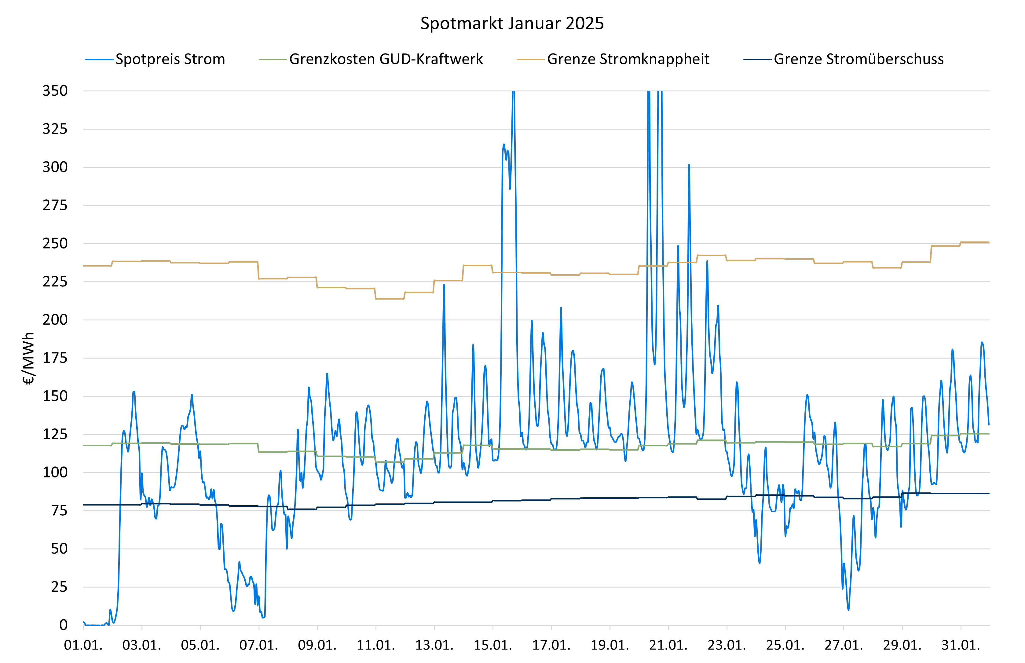 Spotpreise Januar 2025 Strommarktanalyse Januar 2025